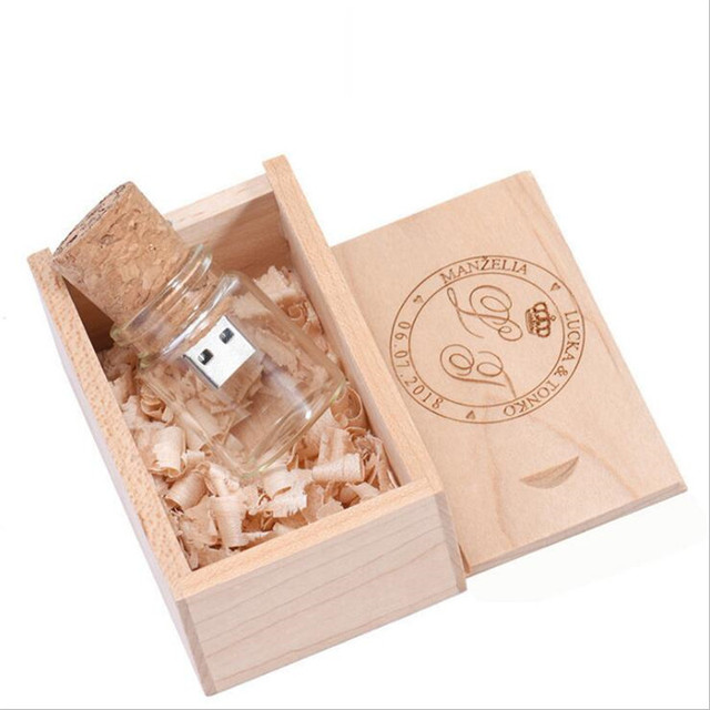 16 GB Drift Bottle USB Flash Drive Memory Stick Transparent Glass Thumb Drive USB Portable Drift Bottle USB Flash Drive