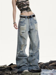 I <span class=keywords><strong>Jeans</strong></span> <span class=keywords><strong>larghi</strong></span> da donna della migliore ragazza indossano pantaloni in Denim <span class=keywords><strong>larghi</strong></span> a vita media elastici - Product Image 6
