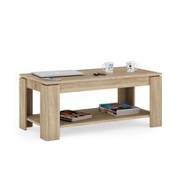 Table basse carrée en bois de luxe moderne, extensible, avec plateau relevable et compartiment de rangement