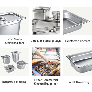 Nhà Máy Outlet tùy biến tiêu chuẩn cao tùy chỉnh 1/2 gastronorm Chảo thép không gỉ gn Pan <span class=keywords><strong>container</strong></span> thực phẩm - Product Image 2
