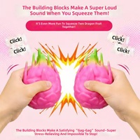 Draakvrucht-vormige rubberen bouwsteen DIY-bal grensoverschrijdende bestseller langzaam terugverende vormbare squishy speelgoed schattig piepend