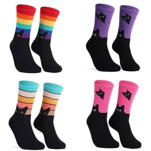 Colección Jacquard, los calcetines informales más vendidos para hombres y mujeres, regalo de vacaciones del Día DE LA Independencia transfronterizo, diseño de perro gato arcoíris - Product Image 4