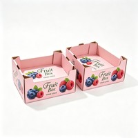 Boîte à fruits en carton ondulé B écologique pour impression numérique – Myrtilles / Pastèques / Cerises / Melons Hami