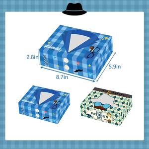 Boîtes cadeaux pour fête de la fête des pères, 12 pièces, motif cravate et barbe, fenêtre transparente, double face, boîtes cadeaux pour friandises de la fête des pères - Product Image 2