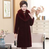Manteaux d'Hiver 2025 pour Femmes, Manteau en Fourrure de Haute Qualité Longueur Midi, Trench-Coat Femme Épais et Chaud Oversize