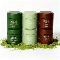 Boîte en fer blanc ronde personnalisée avec couvercle hermétique de qualité alimentaire pour le stockage de 30-50g de Matcha, Hojicha, café, protéines en poudre, biscuits pour animaux de compagnie - Vente en gros