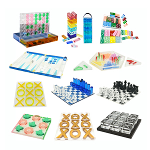 Décor de bureau à domicile Lucite Desk Top Luxury Large Backgammon Custom Clear Acrylic Dominoes Jigsaw <span class=keywords><strong>Puzzle</strong></span> Piece Chess Board Game - Product Image 1