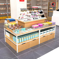 Étagère de présentation de luxe à niveaux, écologique, avec cadre métallique robuste amovible et étagère en bois, design autoportant pour aménagement de magasin