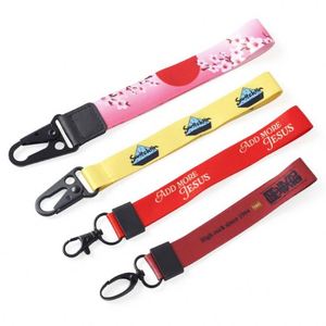 Manufacturer Custom Embroidered Patch Logo Carabiner <b>Lanyard</b> Holder Wrist Strap Keychains Short <b>Lanyards</b> Wholesale - Product Image 6