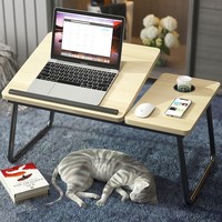 Bureau d'ordinateur portable pliable avec table de plateau de lit réglable en hauteur à 5 niveaux pour lit, utilisation d'étude