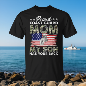 T-shirt pour maman fière de la Garde côtière américaine, mon fils a votre dos, chemise USCG - Product Image 3