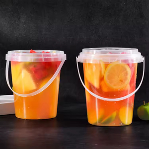Cubeta de Plástico para Bebidas de Té con Leche, 150ml, 350ml, 500ml, 750ml, 1000ml, Cubeta de Plástico para Frutas con Tapa y Asa - Product Image 2