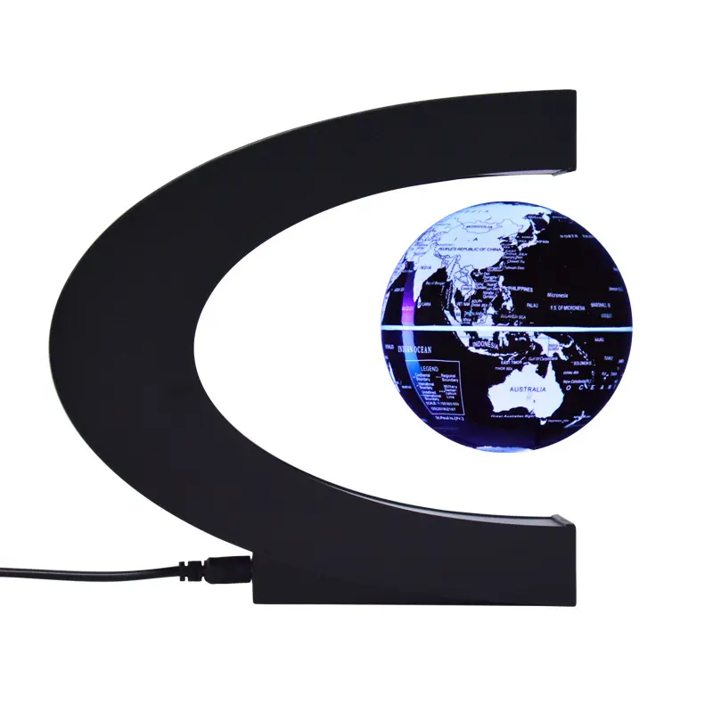 SY225 Dekor Desktop edukasi bentuk C peta dunia berputar, levitasi magnetik melayang dunia