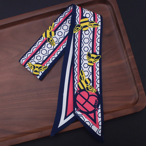 100% Twill <strong>Silk</strong> <strong>Scarf</strong> New Luxury Brand Skinny <strong>Scarf</strong> for <strong>Women</strong> Digital Printing Head <strong>Scarf</strong> Long Handle Bag Ribbons - Product Image 5