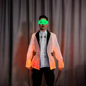 Traje de fibra óptica para actuación occidental; Colorido traje de bar y club nocturno para organizar bebidas; Maestro de ceremonias en el sitio Co - Product Image 4