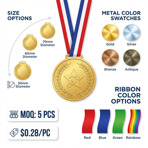 Medallas de Carrera Personalizadas de Aleación de Zinc |   Medalla de Premio para Maratón 5K con Cinta |   Medalla Deportiva Personalizada, MOQ Bajo, OEM - Product Image 6