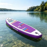 Planche de paddle gonflable pliable tendance, confortable et mate, pour le yoga aquatique en position debout