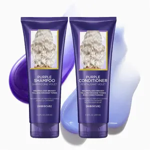Purple Shampoo Conditioner Sulfate Free Salon Grade untuk Silver Blonde Platinum Grey Highlight Rambut Menghilangkan Warna Kuningan Kuning