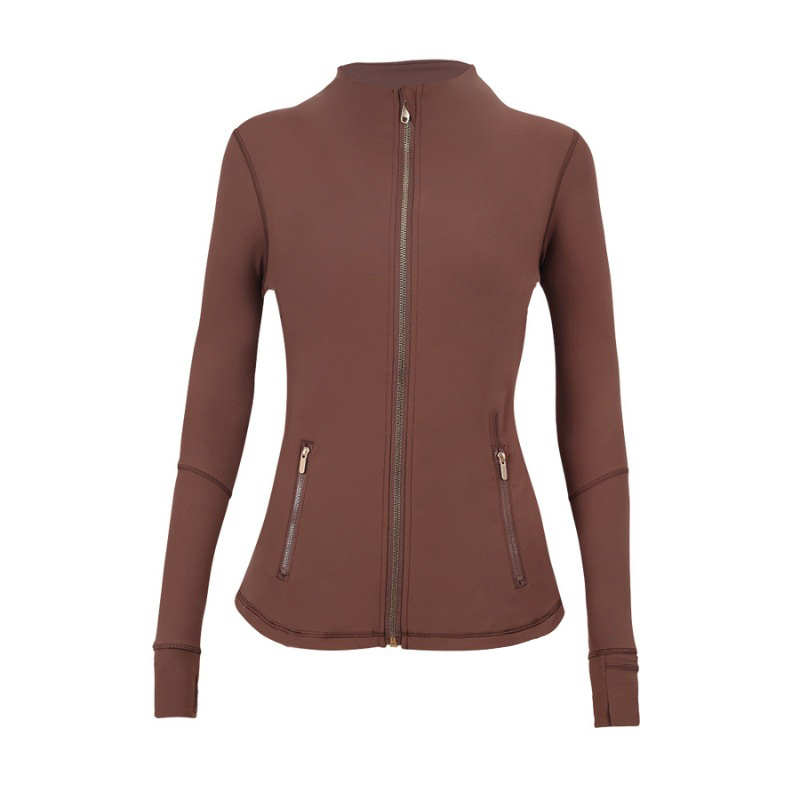 Brown gold zipper