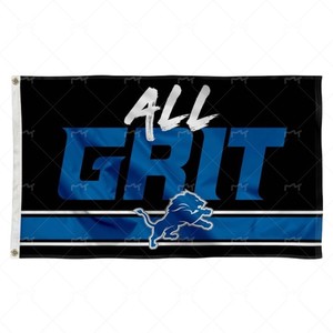 Drapeau de bannière personnalisé de haute qualité <span class=keywords><strong>Detroit</strong></span> Lions All Grit 3x5 - Product Image 1