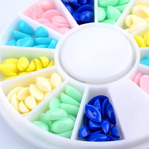 Acrílico colores mezclados de arte de uñas perfecto para el salón de uñas de gota de agua brillante de vidrio medio plano cabujones Flatback cuentas joyería DIY - Product Image 5