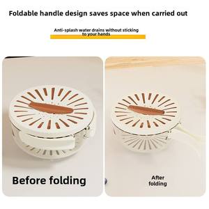 Modern Multifunctional Double-Layer Refrigerator Crisper Household Foldable Fruit Washing Bowl <b>Drain</b> <b>Basket</b> Kitchen Dehydration - Product Image 5