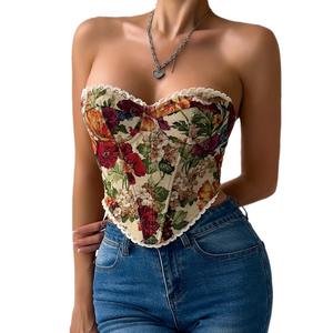 Corsés de encaje sexys para mujer, Tops cortos con hombros descubiertos, camisola sin tirantes ajustada para sexo, corpiño moldeador informal, tanques sin tirantes - Product Image 5