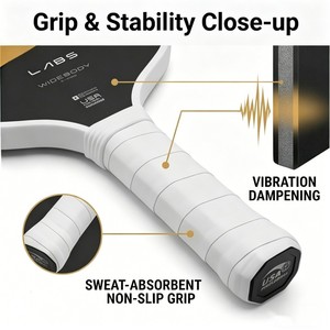 Raquette de pickleball Boomstick T700 en fibre de carbone, noyau en mousse intégrale de 16 mm entièrement entouré d'EVA, approuvée USAPA, légère <span class=keywords><strong>pour</strong></span> un contrôle maximal de la rotation - Product Image 6