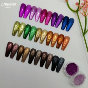 LIBO New Arrivals Mirror Chrome Nail Powder 15 Colors Metallic Mirror Effect Nail Pigment for Nail Art - Product Image 5