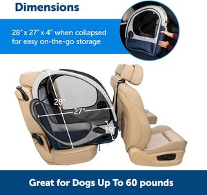 Xách tay xe Pet Crate với tựa đầu dây đeo & dây an toàn có thể gập lại cho lưu trữ ổn định khung nhôm cho du lịch-con chó Thùng Túi du lịch - Product Image 1