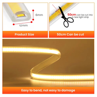 Vente flash : Ruban LED flexible 288 LED 220V/110V IP67, éclairage linéaire, dimmable, bande LED COB avec interrupteur tactile/télécommande