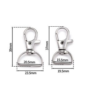 Zinc Alloy Metal Keychain Hook 15mm 20mm DIY <b>Bag</b> <b>Accessory</b> Strong Rotating Clasp Jewelry Hardware - Product Image 2