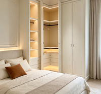Système de dressing modulaire, armoire d'angle moderne blanche, armoire de rangement personnalisée pour chambre à coucher