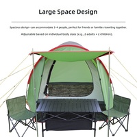 Tente de camping automatique double couche imperméable avec moustiquaire, pliable, nécessite l'assemblage, portable, pour la plage, quatre personnes