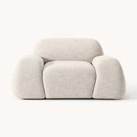 Fauteuil de détente individuel moderne et minimaliste, confortable, rembourré, avec revêtement en tissu éponge, pour balcon, salon, hôtel, villa