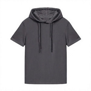 2026 Custom Men's Regular Fit <b>Short</b> <b>Sleeve</b> Knitted Polyester/Cotton <b>Hoodies</b> Puff Printing Embroidered Eco-Friendly Quick Dry - Product Image 1