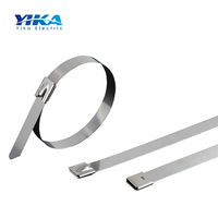 Attache-câble autobloquante en acier inoxydable YIKA, couleur naturelle, 6x300mm/100mm/12mm, multi-usages, pour envelopper les tuyaux d'échappement, certifiée RoHS CE