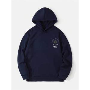 Sweat-shirt à capuche surdimensionné en coton pour homme, à épaules tombantes, manches longues, respirant, imprimé graphique - Product Image 1