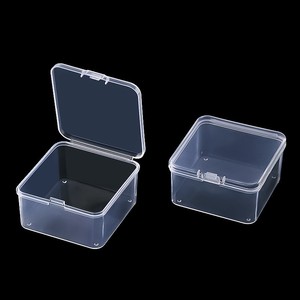 Transparent Plastic Square Storage Box 7.5cmx7.5cmx3.5cm With Lid Portable For Jewelry Earplugs Spare Parts Fishing Tackle - Product Image 1