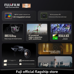 Appareil photo hybride moyen format <span class=keywords><strong>Fuji</strong></span> <span class=keywords><strong>GFX</strong></span> 100II avec capteur CMOS, prise en charge des cartes SD, stabilisation d'image, écran >3 pouces - Product Image 2