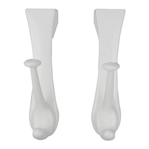2 Pezzi <span class=keywords><strong>Appendiabiti</strong></span> Bianco in Plastica PP Ecologica a Doppia Testa con Gancio Multifunzionale da Appendere Sopra la Porta per Vestiti - Product Image 1