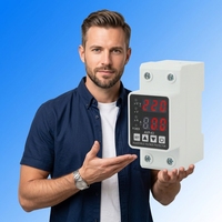 Protecteur de surtension et de sous-tension AVP-63 monophasé 220V 50/60Hz, dispositif de protection électrique monté sur rail