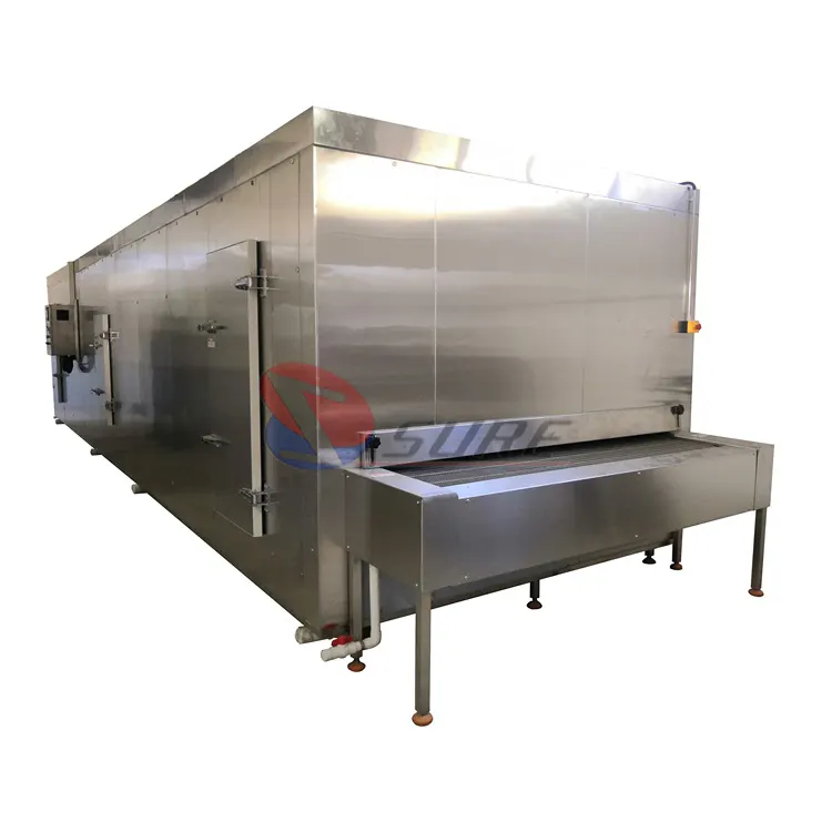 Sabuk Jaring Freezer 1000Kg/Jam Tunnel Iqf Tunnel Individual Cepat Beku Makanan Kelas SUS304 Stainless Steel Disesuaikan CE