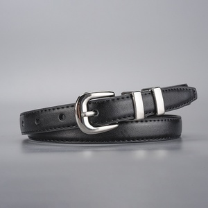 <span class=keywords><strong>Ceinture</strong></span> en cuir véritable pour femmes, <span class=keywords><strong>ceinture</strong></span> fine décorative haut de gamme pour femmes avec boucle en alliage <span class=keywords><strong>argent</strong></span>é pour jeans <span class=keywords><strong>et</strong></span> costumes - Product Image 2