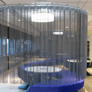 Màn Hình Dây Kim Loại Màu Vàng Nhôm Trang Trí Bằng Đồng Màn Lưới Kiến Trúc Rèm Treo Rèm Treo Trần - Product Image 3