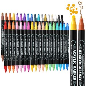 NOVISON Juego de Rotuladores de Pintura Acrílica de Punta Fina, 36 Colores, Permanentes, Resistentes al Agua, de Doble Cara, No Borrables, para Arte - Product Image 1