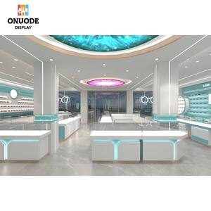 Optical Shop Wood Eyeglass Showcase LED Light Retail <b>Lockable</b> Glass Display <b>Cabinets</b> for Promotion - Product Image 4