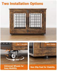 Mueble Moderno de Madera con Doble Puerta y Ruedas, Mesa Auxiliar para Interiores, Casa de Juguetes - Product Image 3