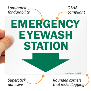 Etiquetas Adhesivas para Estaciones de Lavado de Ojos de Emergencia con Flecha Descendente, Logotipo Personalizado, Proveedor de Señales de Tráfico para Productos de Seguridad Vial - Product Image 4