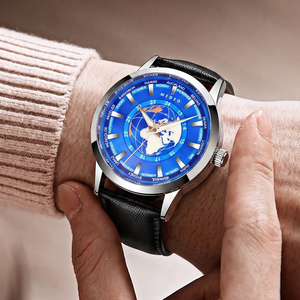 Vente en gros de montres à quartz minimalistes de luxe pour hommes et femmes, en acier inoxydable, avec bracelet en cuir, nouvelle collection sport et mode - Product Image 6
